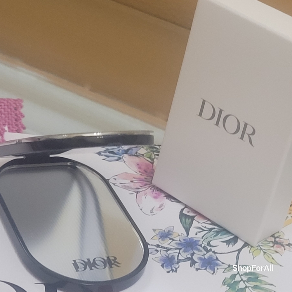 DIOR CD Smart Phone Pop Socket Phone Ring Mirror Stand Black/Silver Compact - Picture 11 of 16
